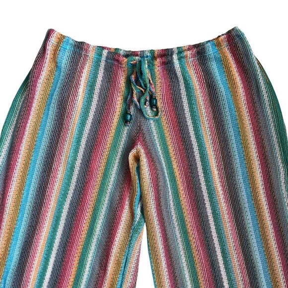 BECA Multicolor Striped Knit Wide-Leg Pants Size 14/16 - Picture 3 of 9